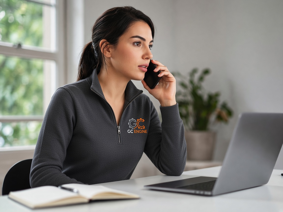 A professional on the phone with a client